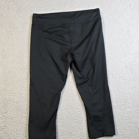 The North Face Womens Leggings M Black Capri Athletic Yoga Stretch Workout Logo - Picture 2 of 16